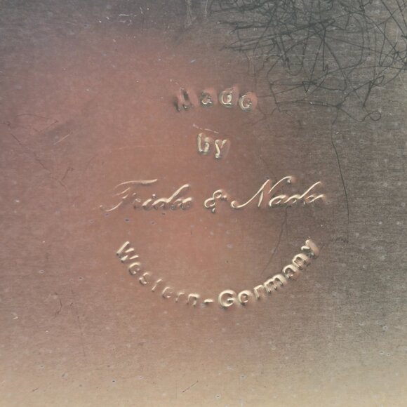 Vintage Metal Fricke & Nacke Tin Fruit Vanity Trinket Box Footed West Germany - Picture 10 of 15